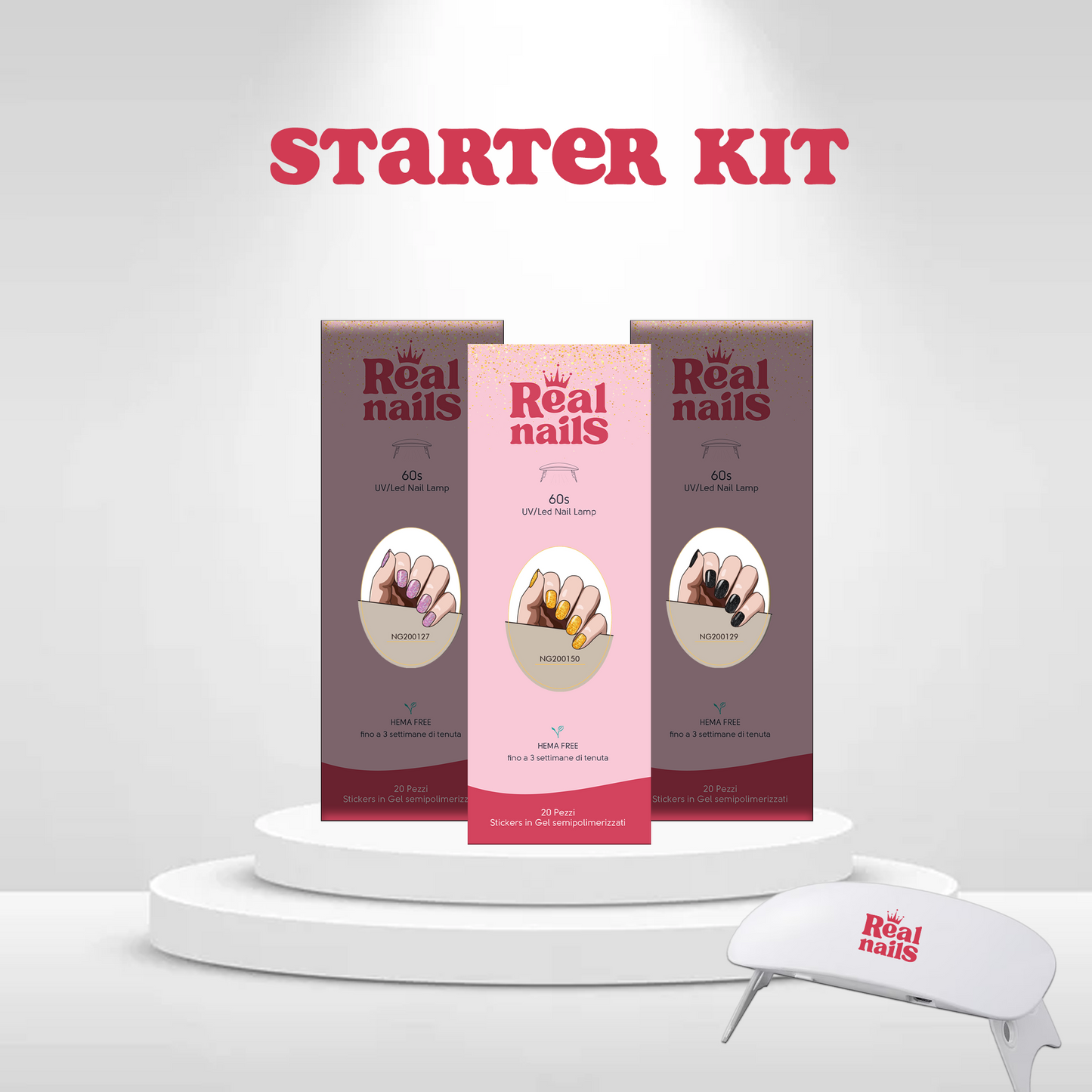 Sticker Gel - Pacchetto glitter iniziale UV – Unghie Perfette in 5 Minuti | Real Nails